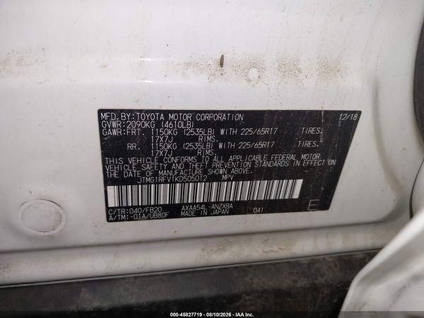 2019 TOYOTA RAV4 LE