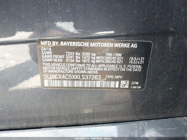 2019 BMW X7 XDRIVE50I