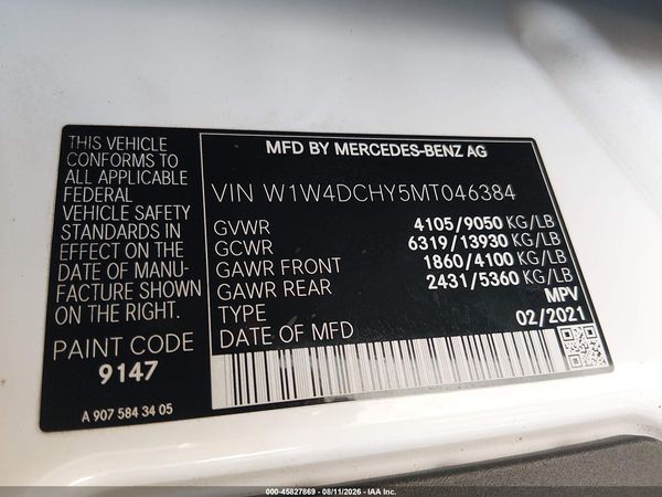 2021 MERCEDES-BENZ SPRINTER 2500 HIGH ROOF I4 DIESEL
