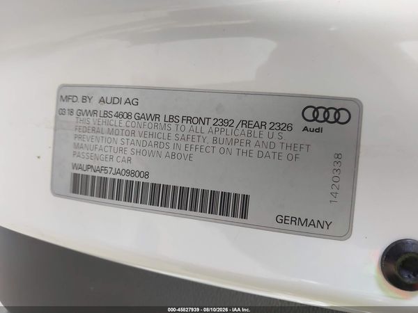 2018 AUDI A5 2.0T PREMIUM