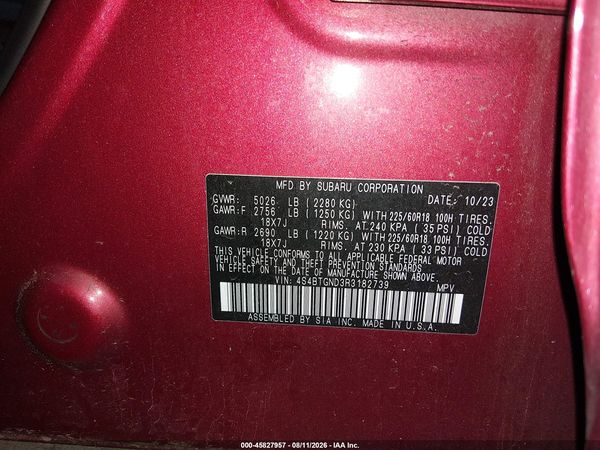 2024 SUBARU OUTBACK LIMITED XT — I9
