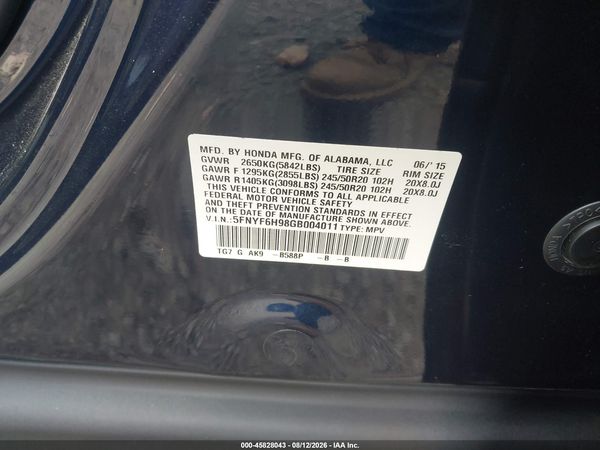 2016 HONDA PILOT TOURING