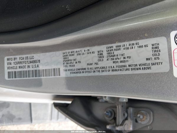 2020 RAM 1500 LONE STAR  4X2 5'7 BOX