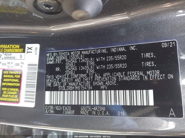 2021 TOYOTA HIGHLANDER XSE