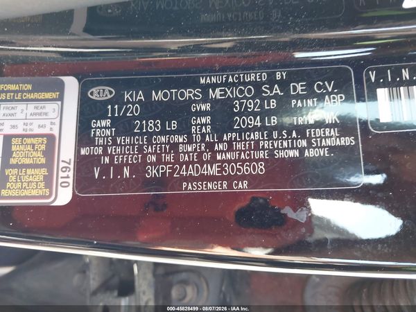 2021 KIA FORTE LXS