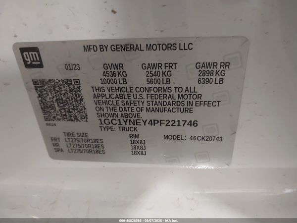 2023 CHEVROLET SILVERADO 2500HD 4WD  STANDARD BED LT — I9