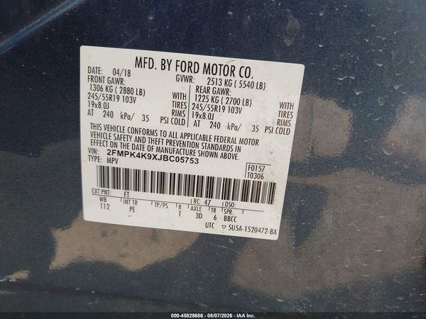 2018 FORD EDGE TITANIUM — I9