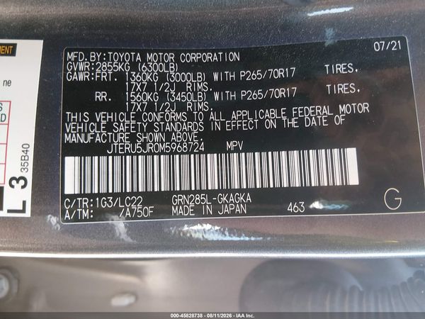 2021 TOYOTA 4RUNNER TRD OFF ROAD PREMIUM