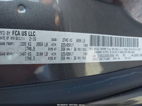 2016 DODGE GRAND CARAVAN SXT