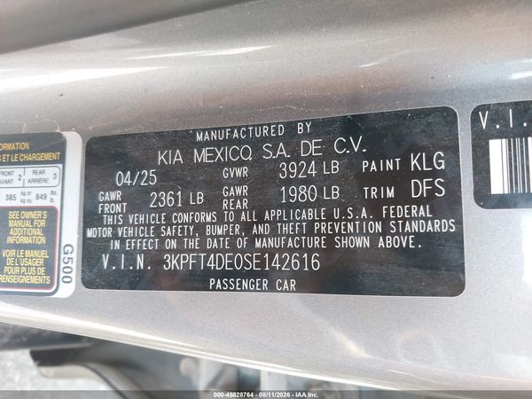 2025 KIA K4 LXS
