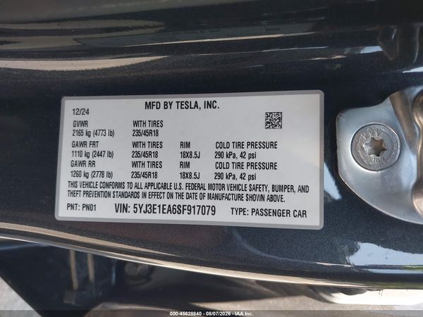 2025 TESLA MODEL 3