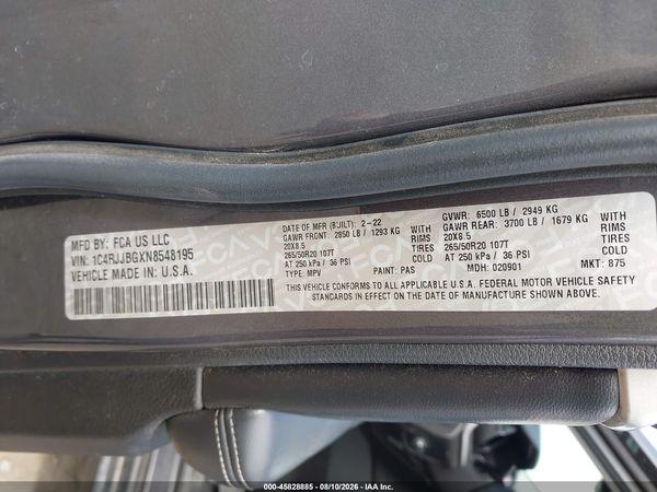 2022 JEEP GRAND CHEROKEE L LIMITED 4X2