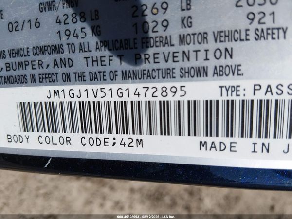 2016 MAZDA MAZDA6 I TOURING