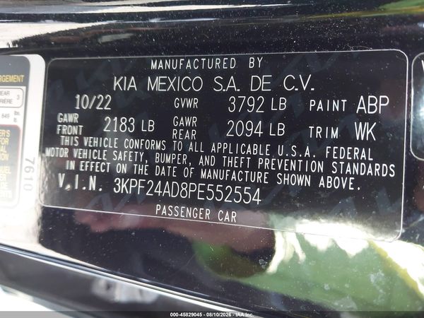 2023 KIA FORTE LXS