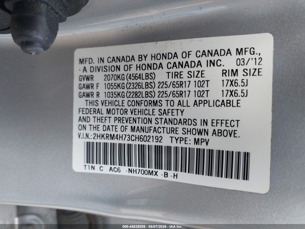 2012 HONDA CR-V EX-L