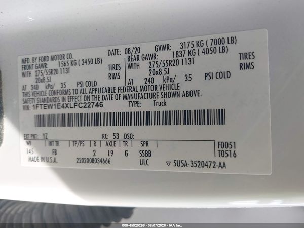 2020 FORD F-150 XLT