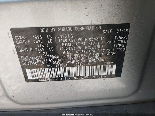 2018 SUBARU OUTBACK 2.5I PREMIUM