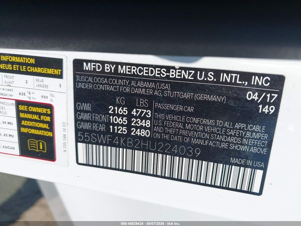 2017 MERCEDES-BENZ C 300 4MATIC