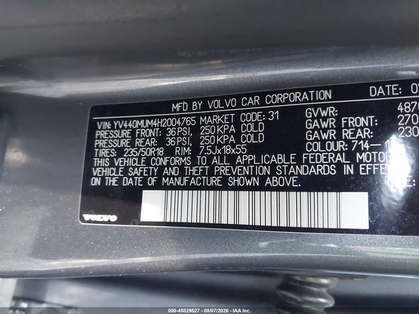 2017 VOLVO S60 CROSS COUNTRY T5