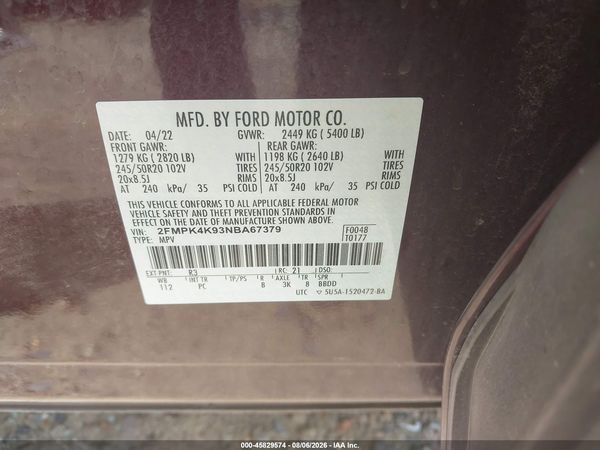 2022 FORD EDGE TITANIUM
