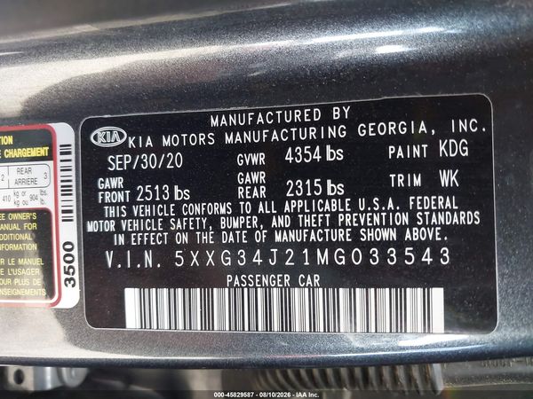 2021 KIA K5 EX