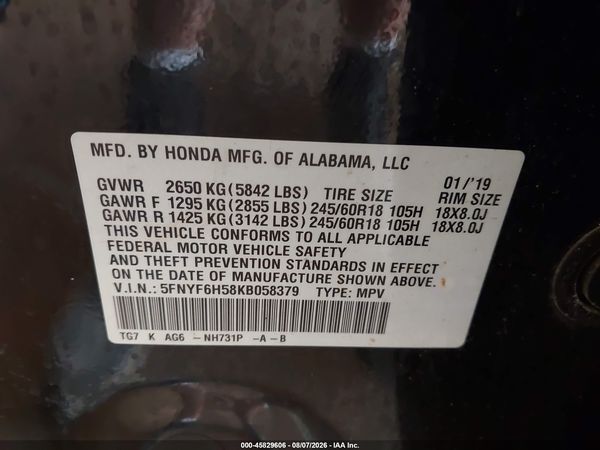 2019 HONDA PILOT EX-L