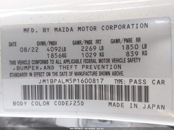 2023 MAZDA MAZDA3 2.5 S PREFERRED