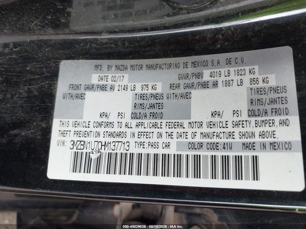 2017 MAZDA MAZDA3 SPORT
