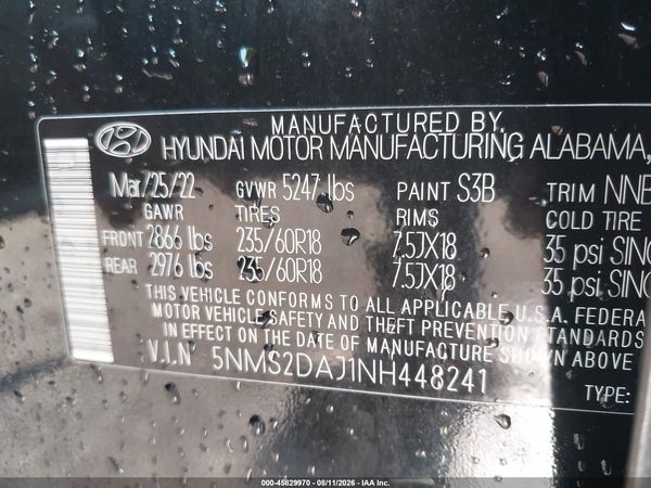 2022 HYUNDAI SANTA FE SEL