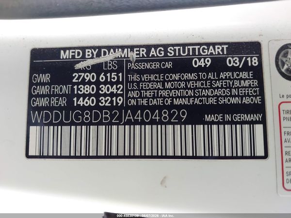 2018 MERCEDES-BENZ S 560 S560