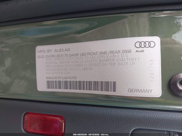 2020 AUDI S5 SPORTBACK
