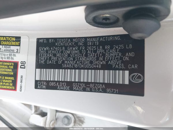 2019 LEXUS ES 350