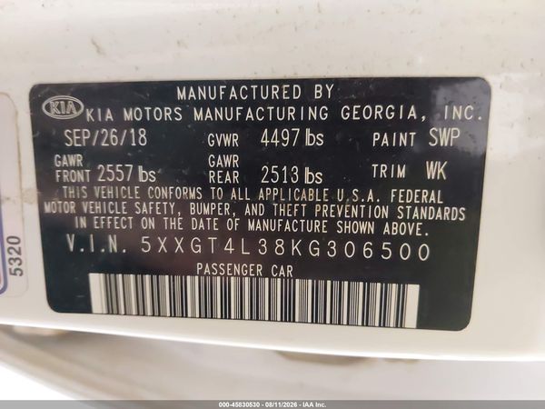 2019 KIA OPTIMA S