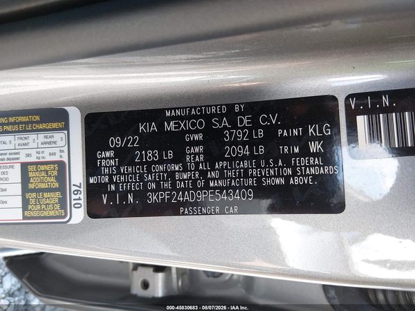 2023 KIA FORTE LXS