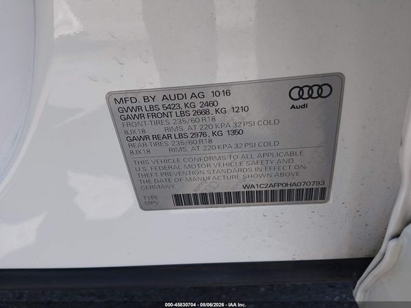 2017 AUDI Q5 2.0T PREMIUM