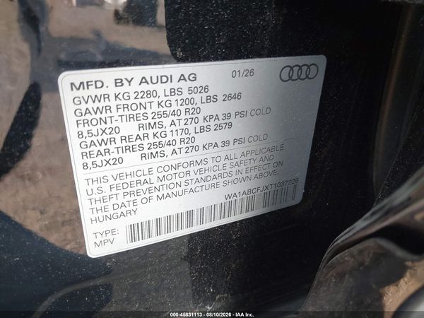 2026 AUDI Q3 TFSI QUATTRO S TRONIC
