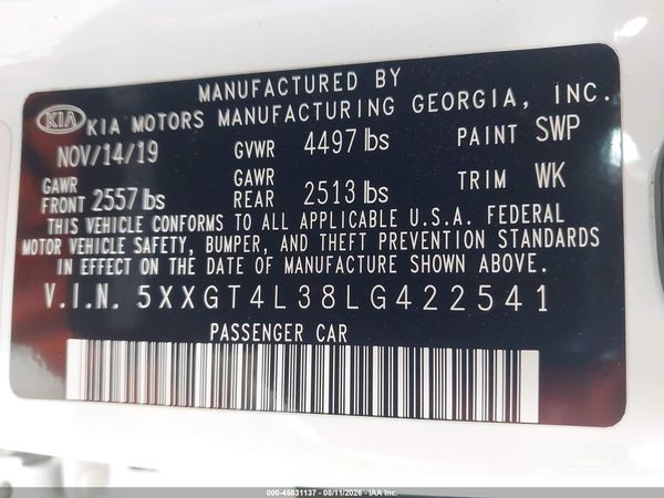 2020 KIA OPTIMA LX