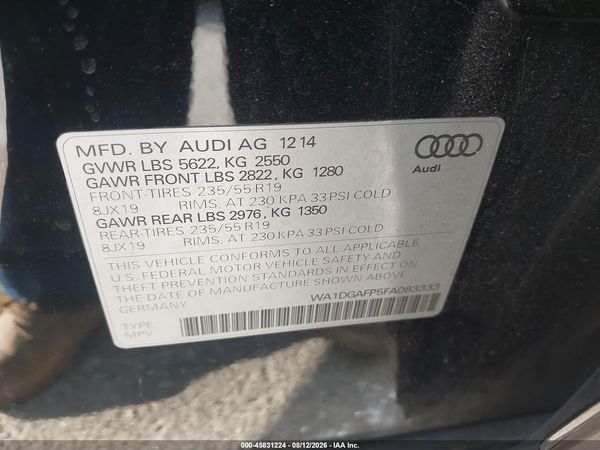 2015 AUDI Q5 3.0T PREMIUM PLUS