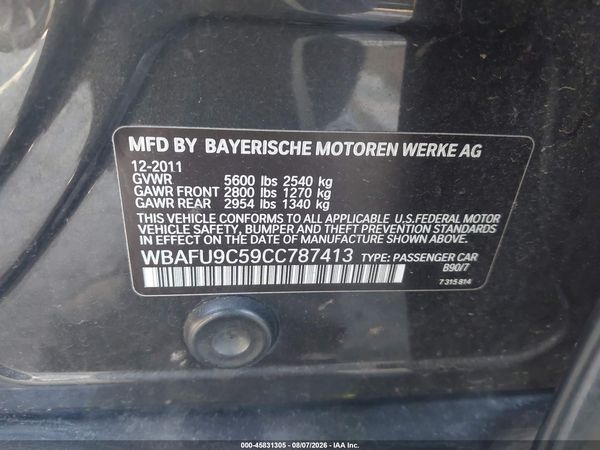 2012 BMW 550I XDRIVE