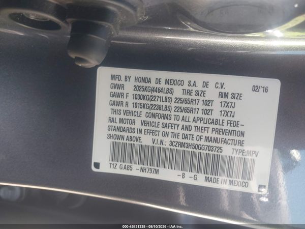 2016 HONDA CR-V EX