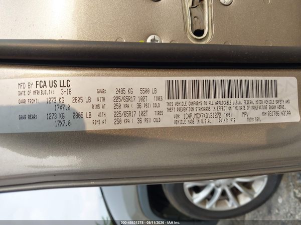 2019 JEEP CHEROKEE LATITUDE 4X4