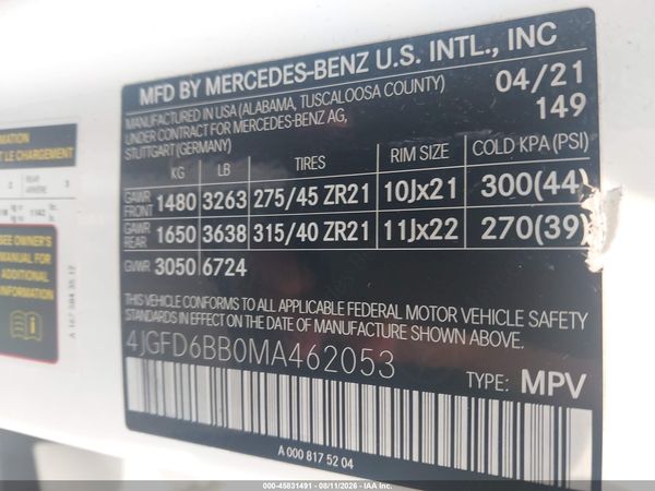 2021 MERCEDES-BENZ AMG GLE 53 COUPE 4MATIC