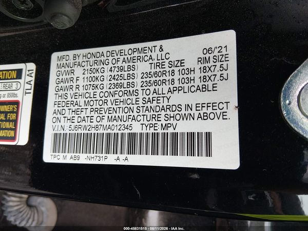 2021 HONDA CR-V AWD EX-L
