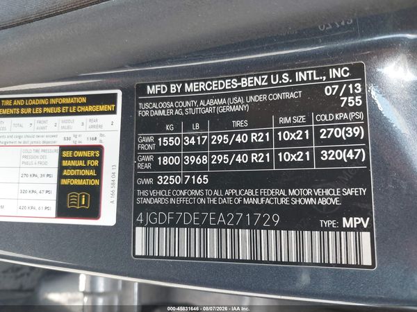 2014 MERCEDES-BENZ GL 550 4MATIC