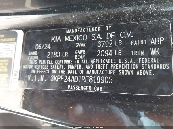 2024 KIA FORTE LXS
