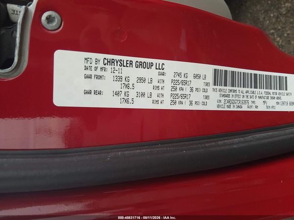 2012 DODGE GRAND CARAVAN CREW — I9