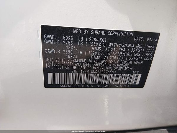 2024 SUBARU OUTBACK LIMITED XT — I9