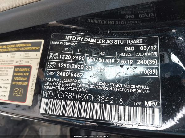 2012 MERCEDES-BENZ GLK 350 4MATIC