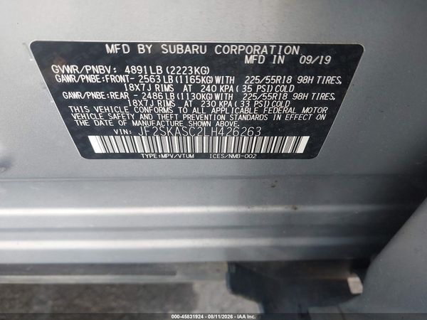 2020 SUBARU FORESTER LIMITED