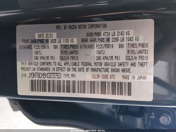 2021 MAZDA CX-5 CARBON EDITION/TOURING
